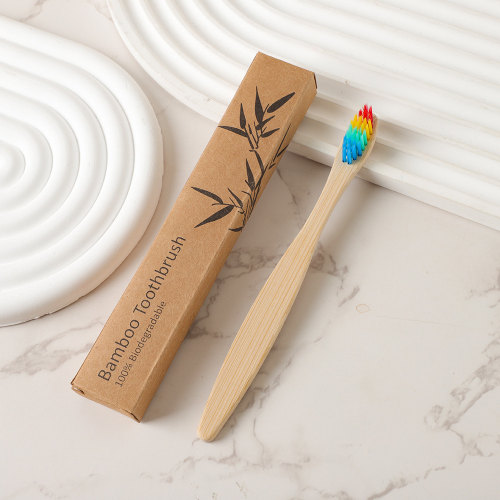 Bamboo Toothbrush - 대용량 50개입 대나무 칫솔, 부드러운 칫솔모,
