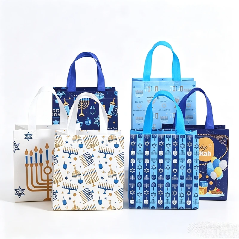 Reusable Bag - 세련된 디자인의 유대교 명절용 부직포 토트백