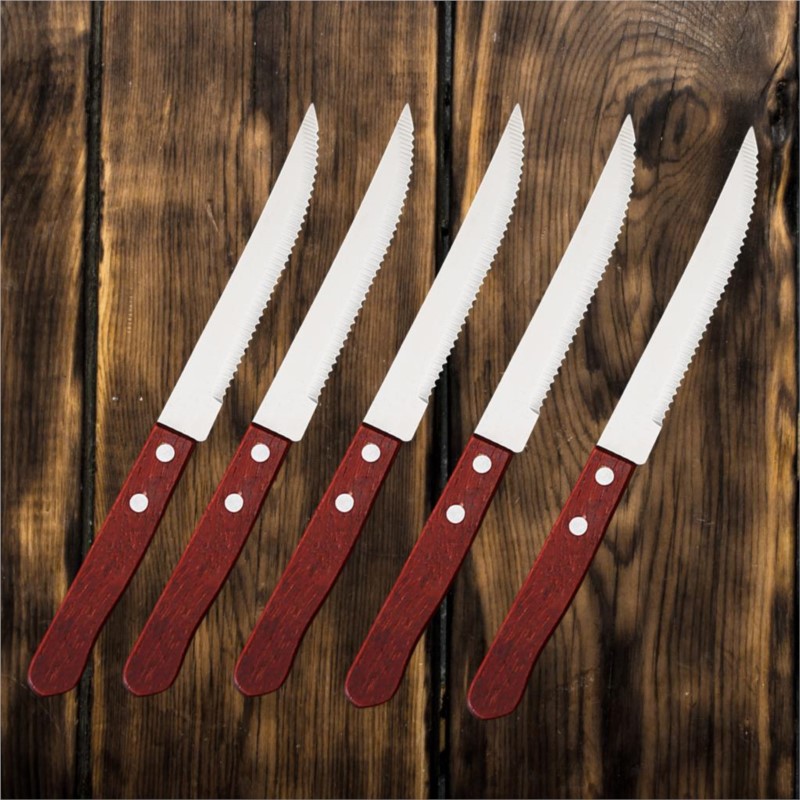 Bamboo Cutlery - 1-20 Pcs 스테인레스 스틸 스테이크 나이프