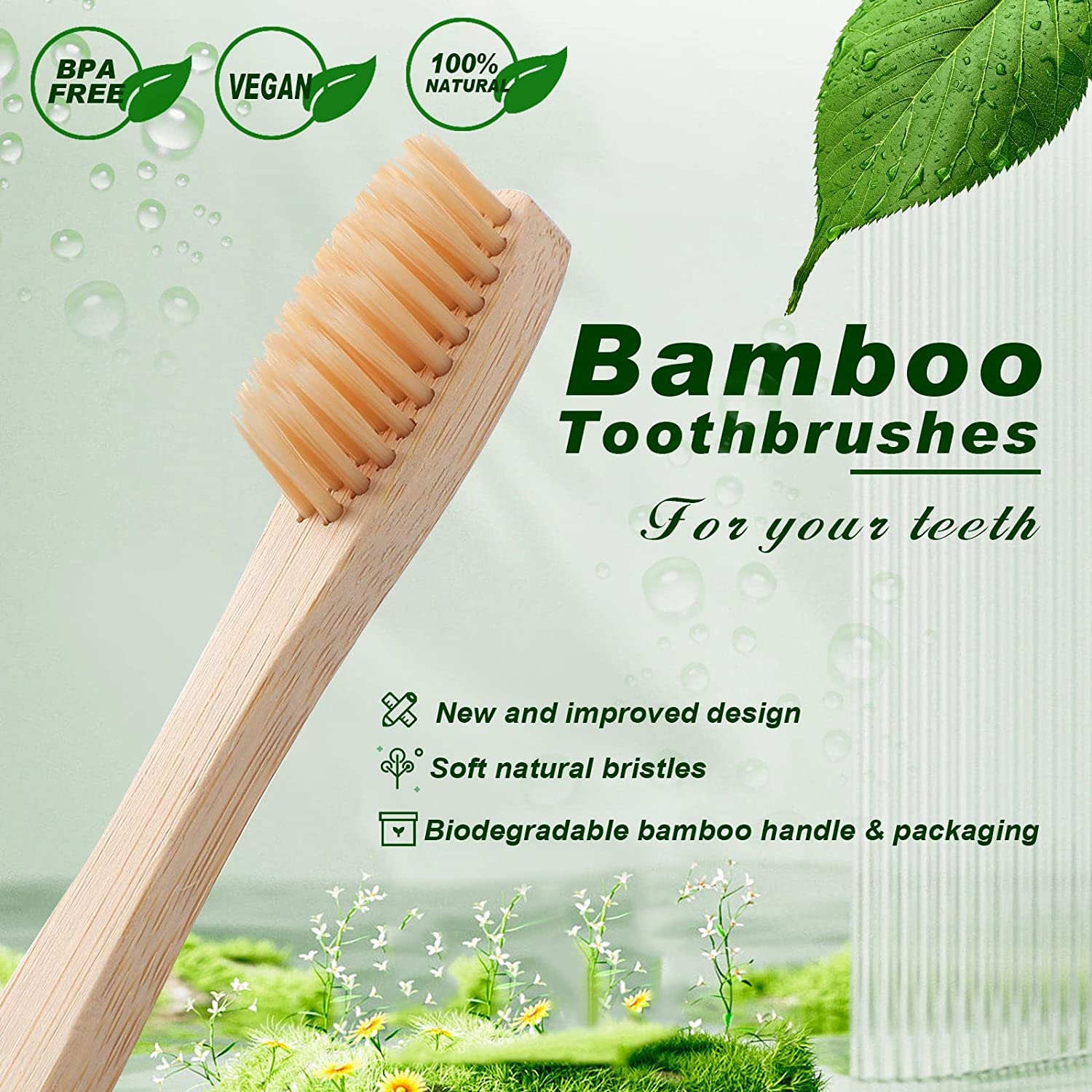 대용량 50개입 대나무 칫솔, 부드러운 칫솔모, 개별  - Bamboo Toothbrush 리뷰 및 가격