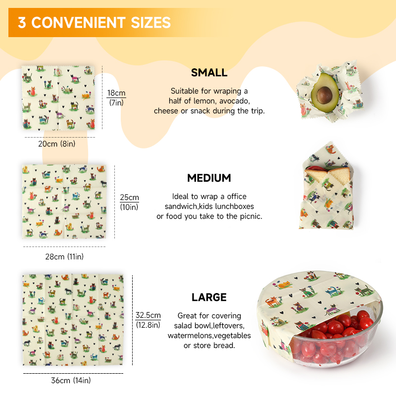 6팩 (2S.) 2M, 2L) 재사용 가능한 밀랍 랩, - Beeswax Wrap 리뷰 및 가격