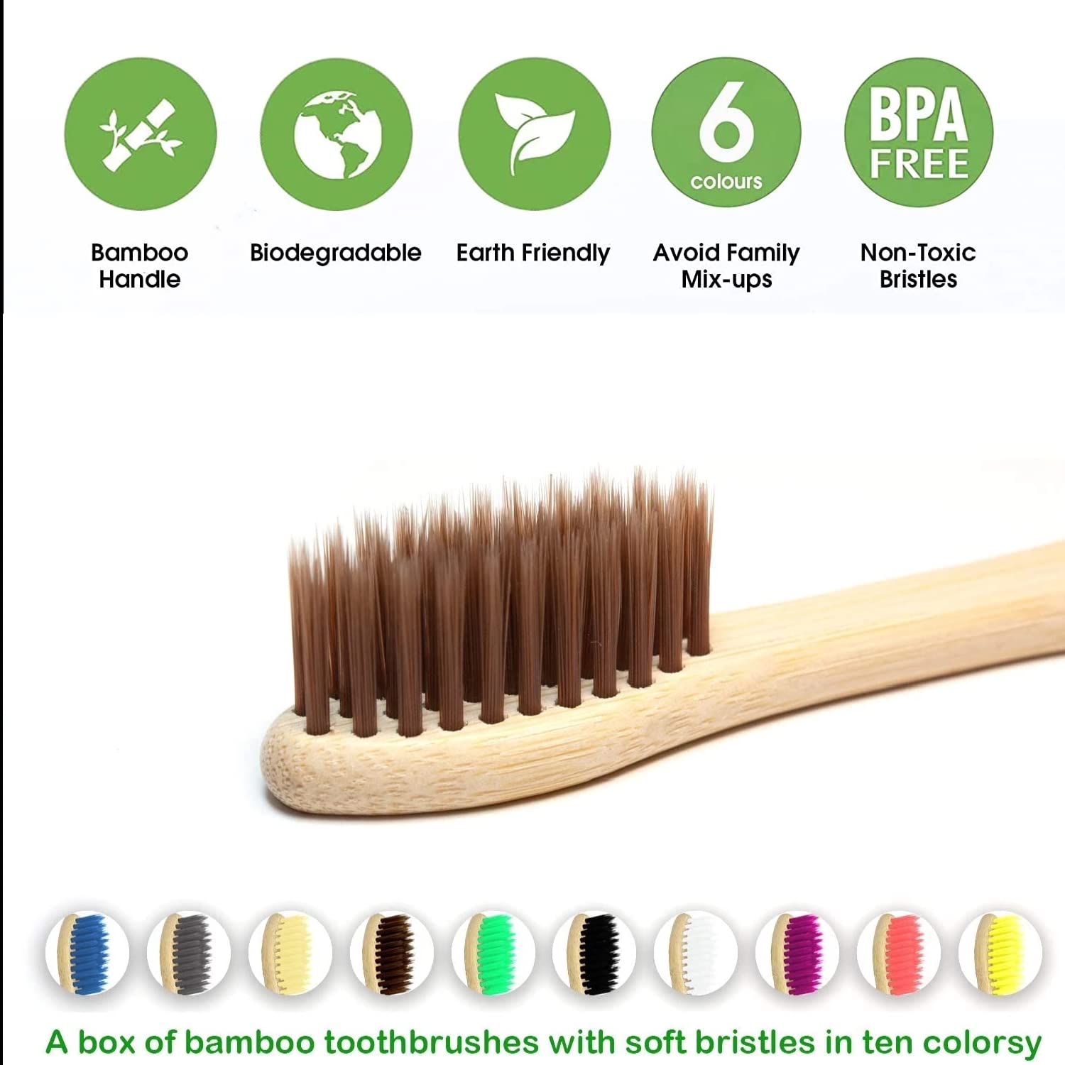 10팩 천연 대나무 칫솔 친환경 가족 호텔 숯 대나무  - Bamboo Toothbrush 리뷰 및 가격