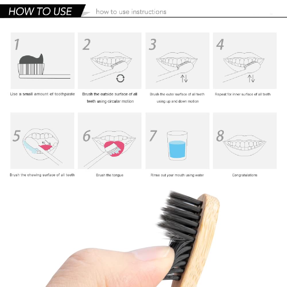 10팩 천연 대나무 칫솔 친환경 가족 호텔 숯 대나무  - Bamboo Toothbrush 리뷰 및 가격