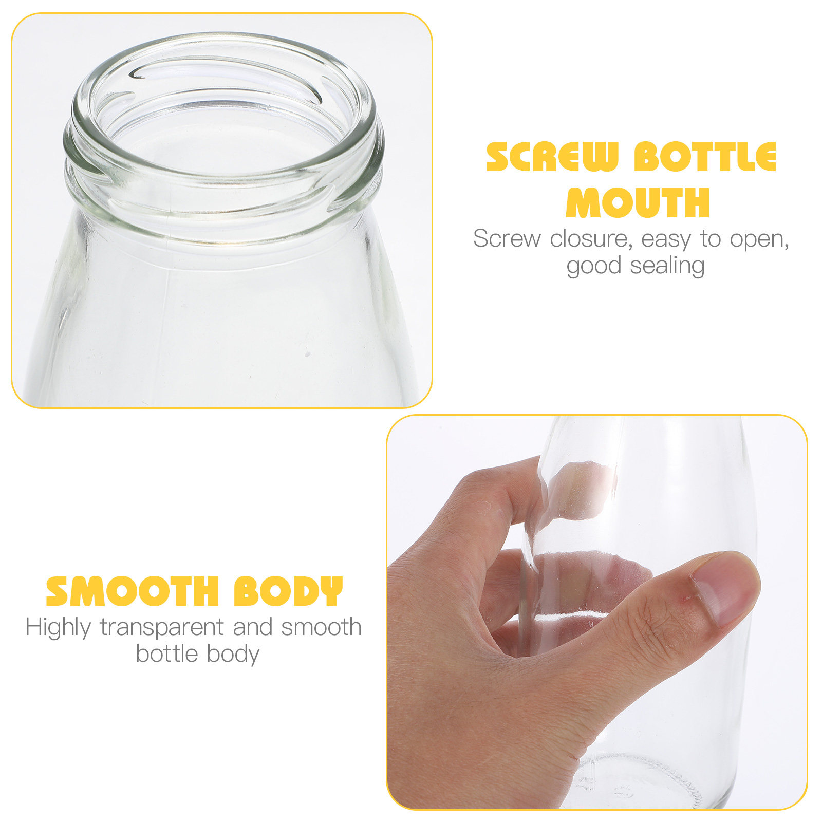젖병 모양의 유리병 4개 세트, 250ml 용량, 투명 - Reusable Bottle 리뷰 및 가격
