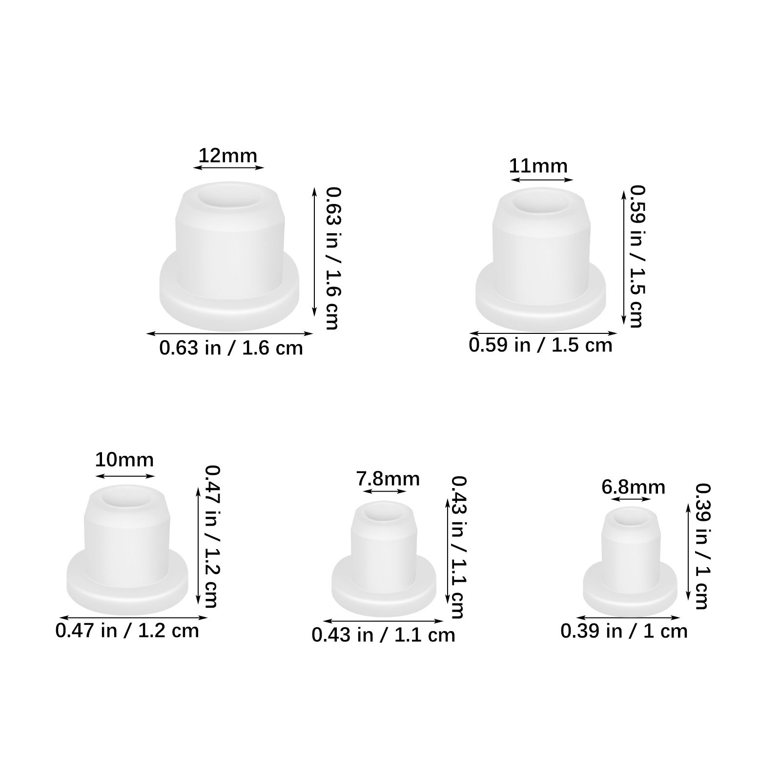 소금통과 후추통에 사용할 수 있는 흰색 실리콘 병마개  - Reusable Bottle 리뷰 및 가격